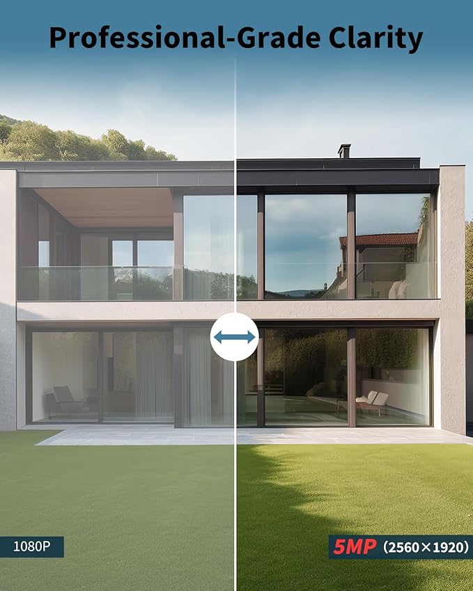 《5MP Super HD & 80ft IR Night Vision》Wired Security Camera System Outdoor - Image 3