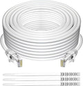 Adoreen Cat 6 Ethernet Cable 250 Ft-White, Outdoor & Indoor Snagless Long Round by Adoreen