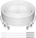 Adoreen Cat 6 Ethernet Cable 35 Ft-White, Outdoor & Indoor Snagless Long Round by Adoreen