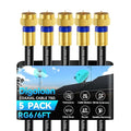 Coaxial Cable 6ft 5 Pack, RG6 Coax Cable Cord Extender by Unknown