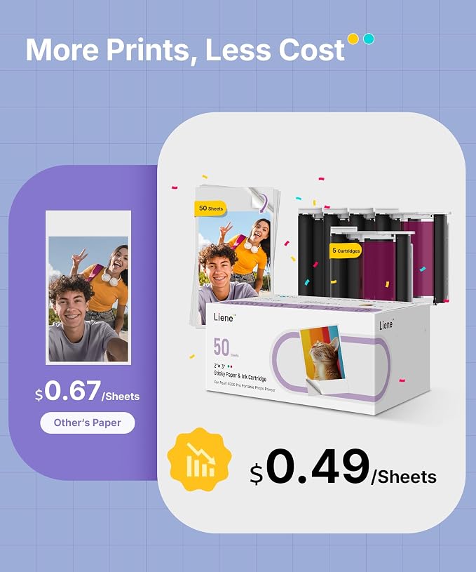 Liene Pearl N200 Pro Portable AI Photo Printer, Instant Mini Picture Printer - Image 2
