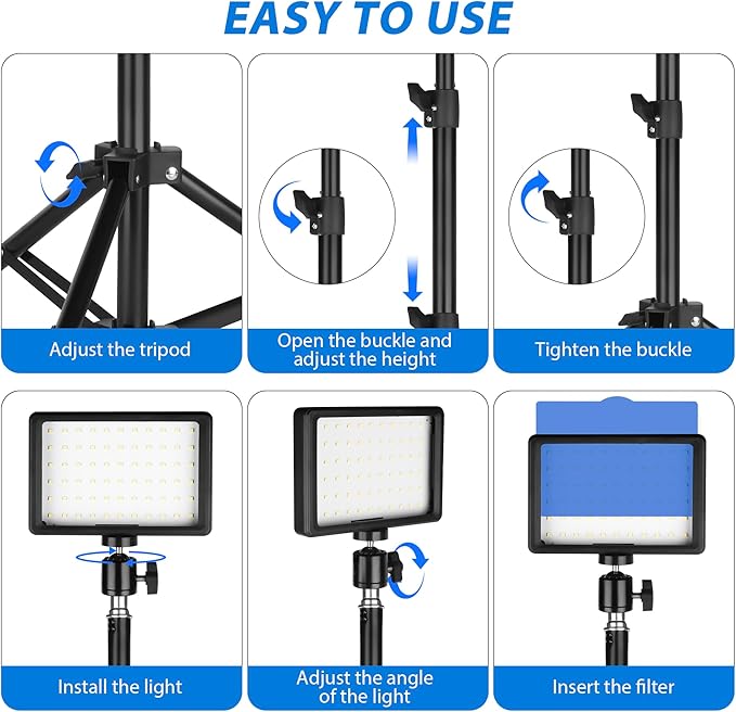 LED Photo Video Light 2-Pack, Ci-Fotto Dimmable 5600K USB LED Continuous Light - Image 6