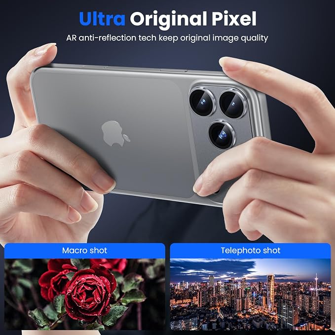 WSKEN for iPhone 17 Pro Camera Lens Protector, Metal Aluminum Alloy Tempered - Image 2