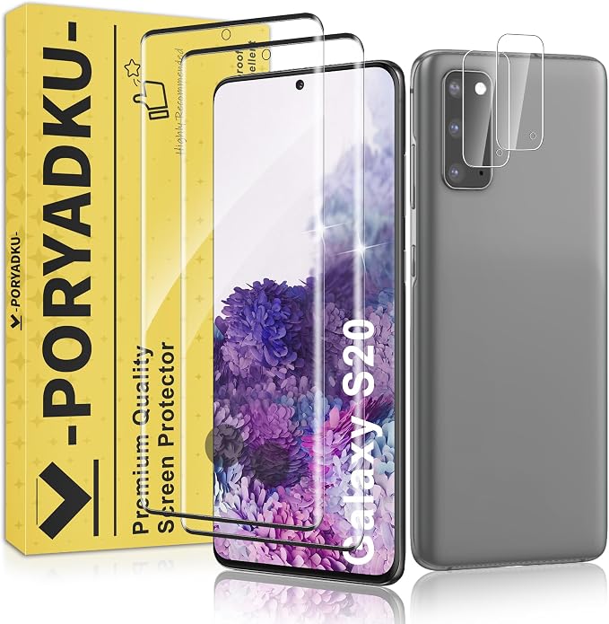 2+2 Pack for Samsung Galaxy S20 Screen Protector and Camera Protectors by JavoYion