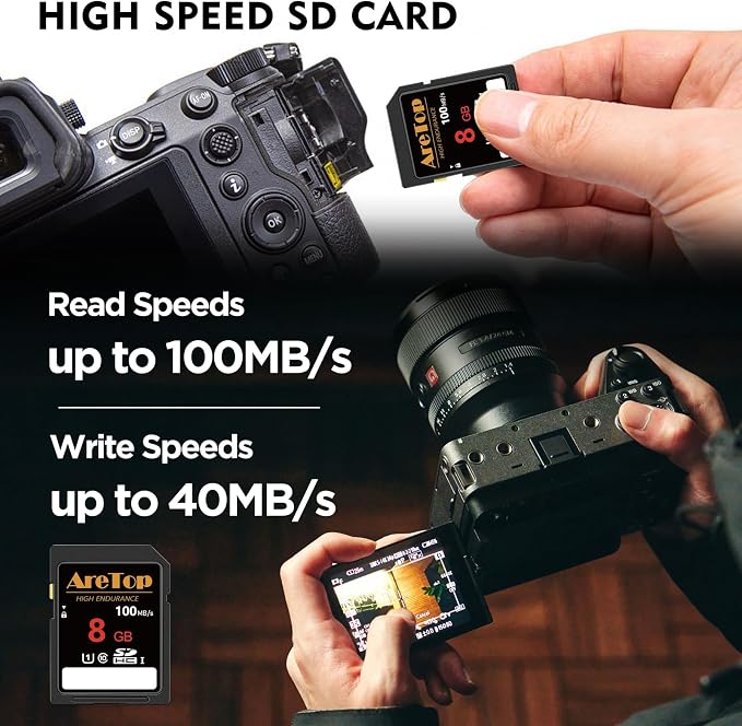 AreTop SD Card 8GB, 10 Pack UHS-I Class 10 SDHC Memory Card, 10 Pack 8GB Full - Image 3