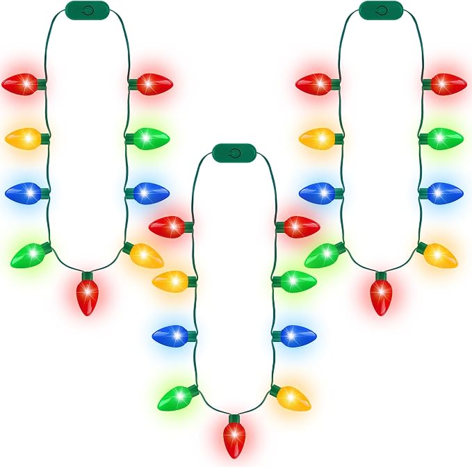 Blowata 24PCS Christmas Light Necklace, 3 Glow Modes Christmas Party Favors by Blowata