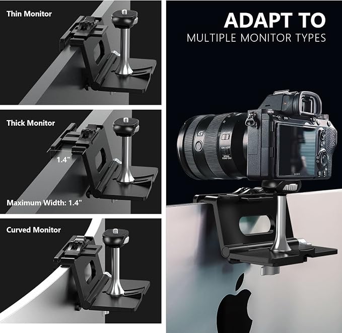 RAUBAY 【Upgraded】 Monitor Camera Mount Stand, Hanging Webcam Clamp - Image 3