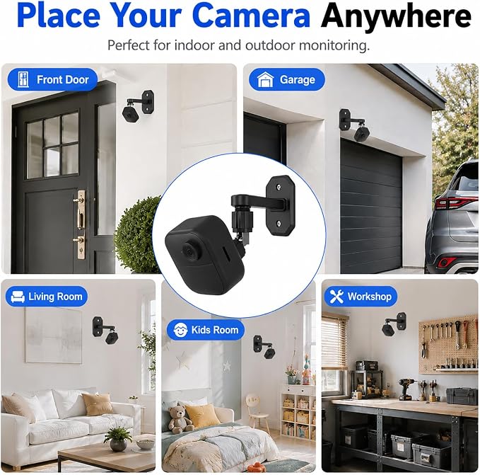 2Pack Adhesive Wall Mount Adjustable Security Wall Mount Bracket - Image 5