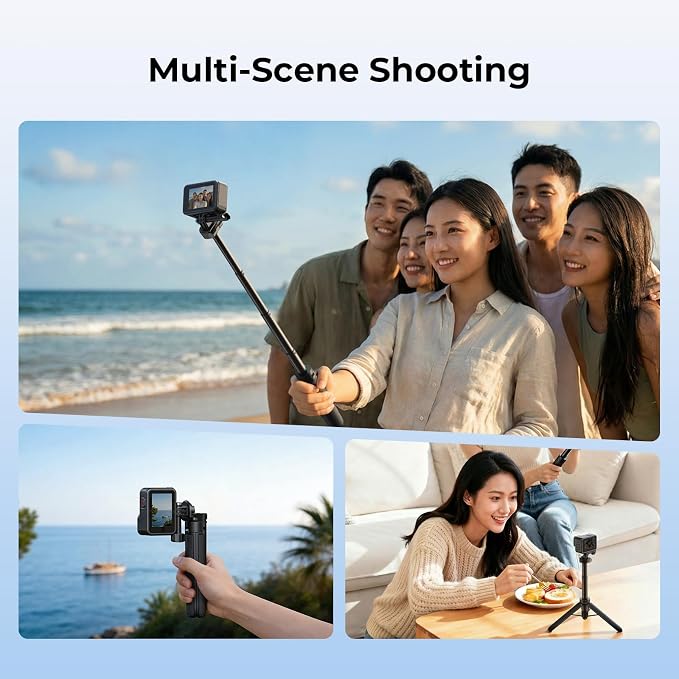 SmallRig 2-in-1 Selfie Stick Tripod, 7.1-20.5in Extendable, Support Horizontal - Image 8