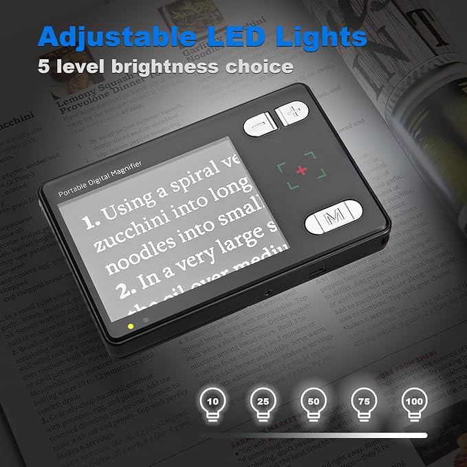 3.5 Inch Digital Magnifier, 2X-32X Times Zoom Portable Video Magnifier - Image 5