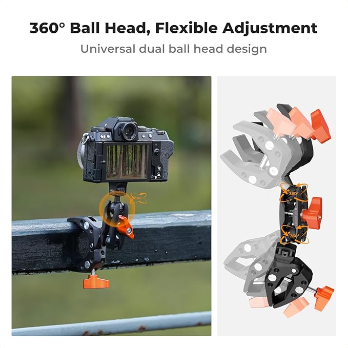 K&F CONCEPT Double Super Clamp Camera Mount - Image 6