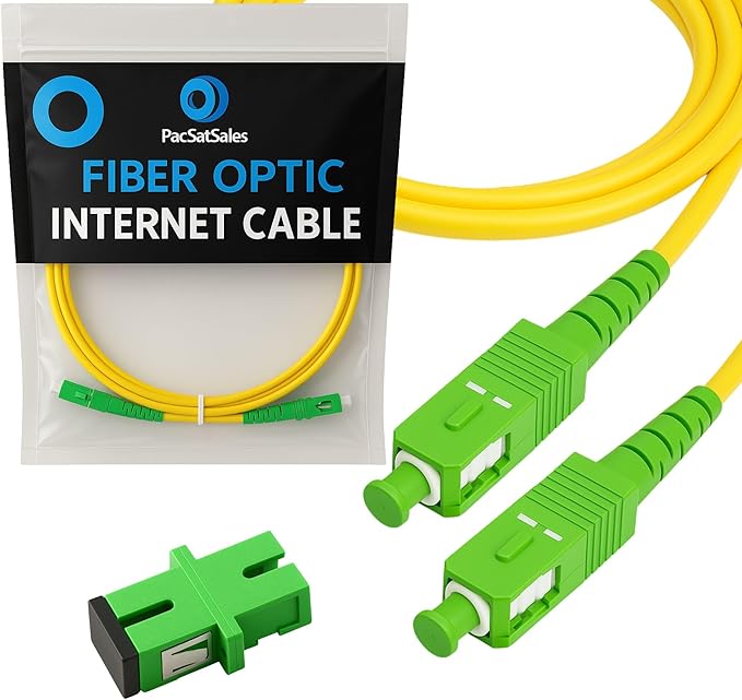 Fiber Optic Internet Cable - 80ft / 25M SC/APC to SC/APC Single Mode Fiber by PacSatSales++-+Premium+Fiber