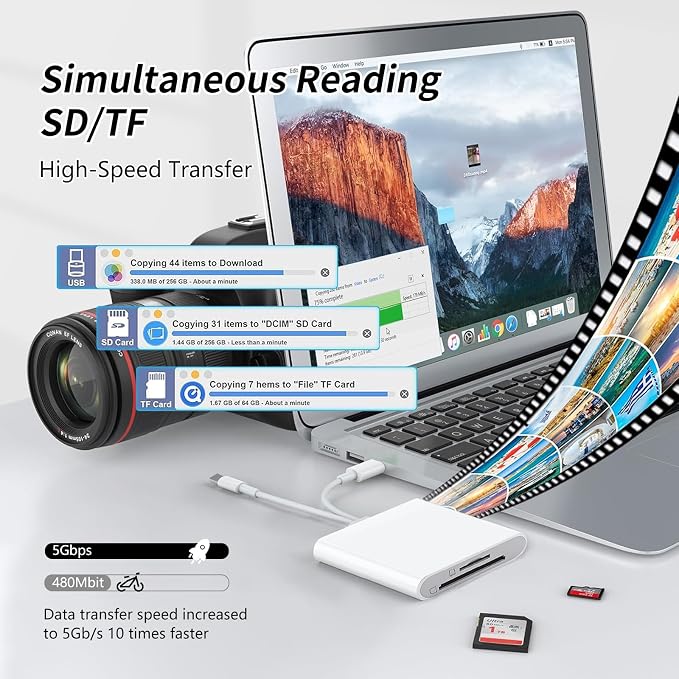 2IN2 SD Card Reader, USB C SD Card Reader - Image 4