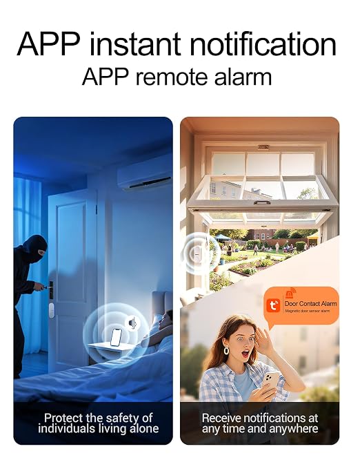 Heiman WiFi Door Window Alarm Sensor, Smart Wireless Magnetic Contact Sensor - Image 4