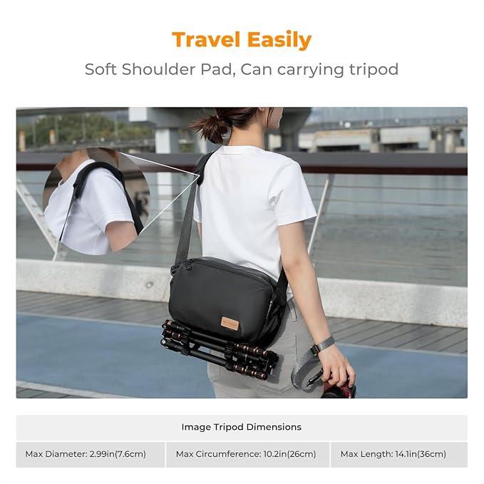 K&F CONCEPT Camera Sling Bag Crossbody Bag Waterproof Camera Shoulder Backpack - Image 5