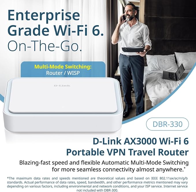 D-Link AX3000 Wi-Fi 6 Portable VPN Travel Router, Business-Grade Security - Image 2