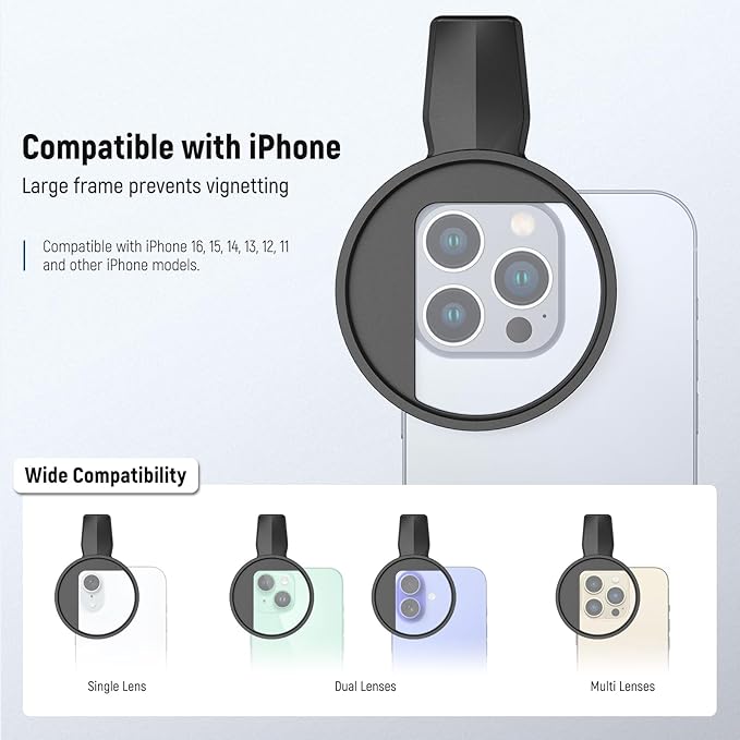 NEEWER 67mm Clip On Black Diffusion 1/4 Filter Compatible - Image 2