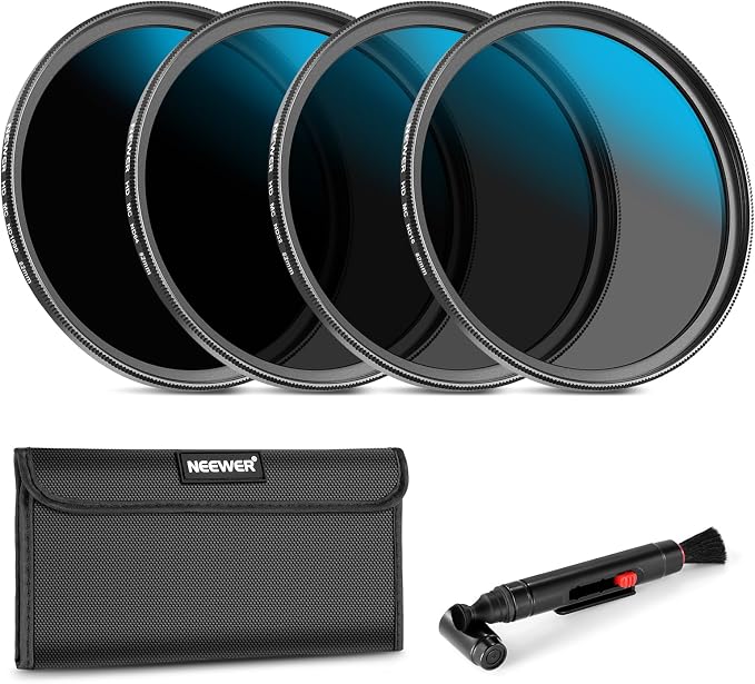 Neewer 82mm ND Lens Filter Set, ND16/ND32/ND64/ND1000, Lens Cleaning Pen by Neewer