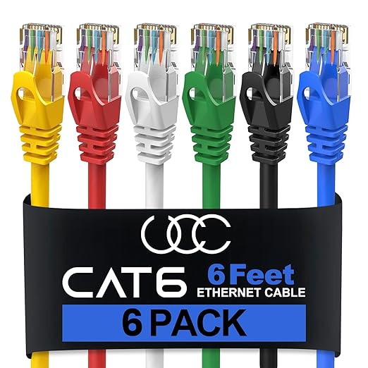 Ultra Clarity Cables Cat6 Ethernet Cable 6 Feet LAN, utp Cat 6, Network Cord by UltraClarityCables