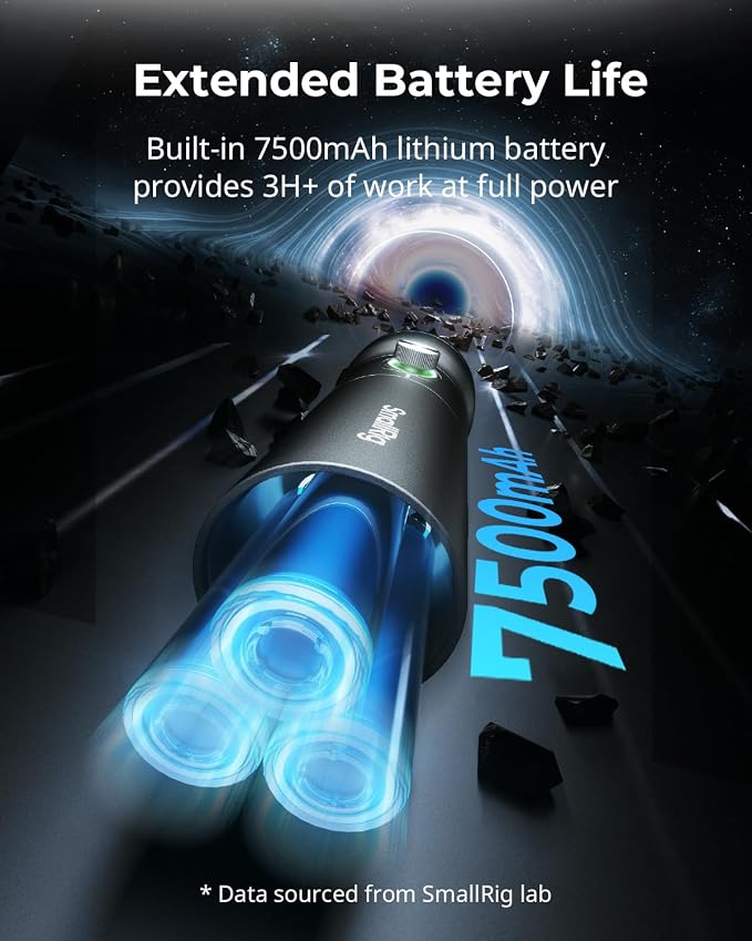 SMALLRIG RGB LED Photography Flashlight, 7500mAh Aluminum Alloy Patterned - Image 4