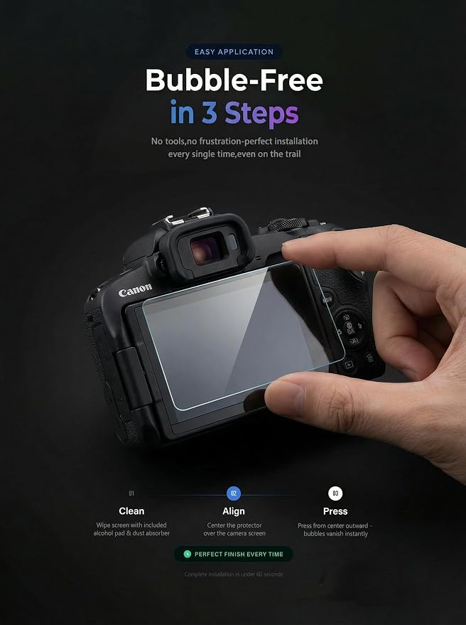 iDaPro Screen Protector for Canon EOS R50 V R50V/EOS R100 /EOS R10 + Hand - Image 6