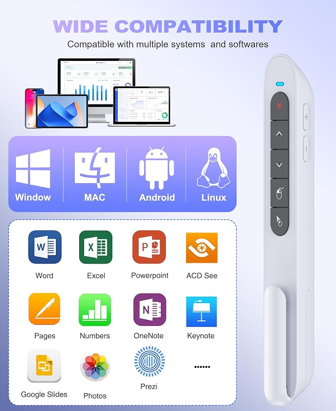 2 in 1 USB Type C Wireless Rechargeable Presenter Remote - Image 7