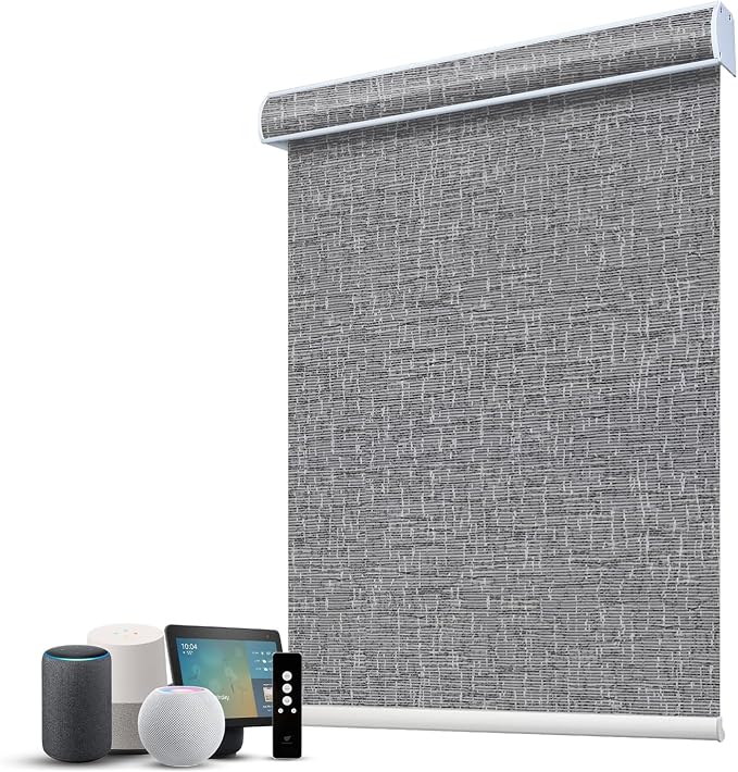 SmartWings Motorized 100% Blackout Shades Blinds, Custom Size, Cordless Window by SmartWings