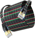 SNANSHI Ethernet Cable 25 ft, Flat Nylon Braided Heavy Duty Cat7 Internet by SNANSHI