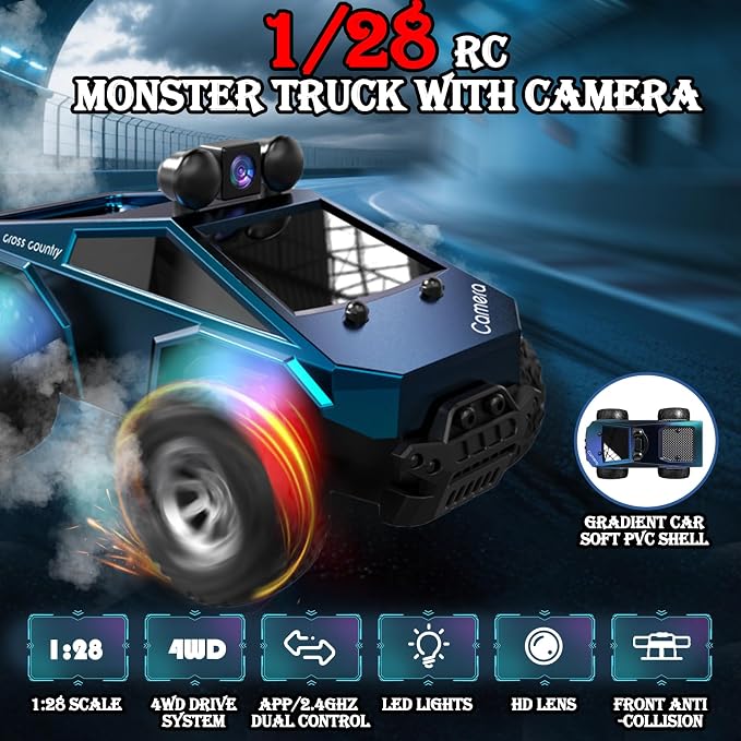 Remote Control Car, 1/28 RC Monster Truck Toys - Image 2