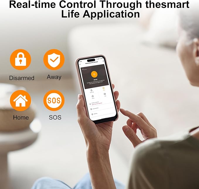 XUK Wireless Home Security System, 4G/GSM/Wi-Fi Smart Alarm Kit, Compatible - Image 3