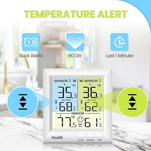 Hodik Digital wireless Thermometer, Fridge Freezer Alarm Thermometer Digital - Image 5