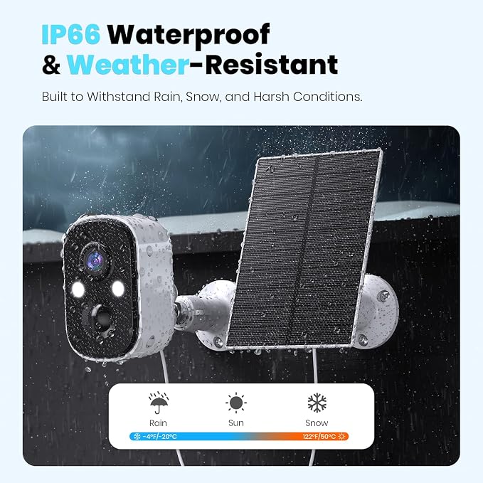 Techage 2K Solar Security Cameras Wireless Outdoor, 2K Battery Powered WiFi - Image 9