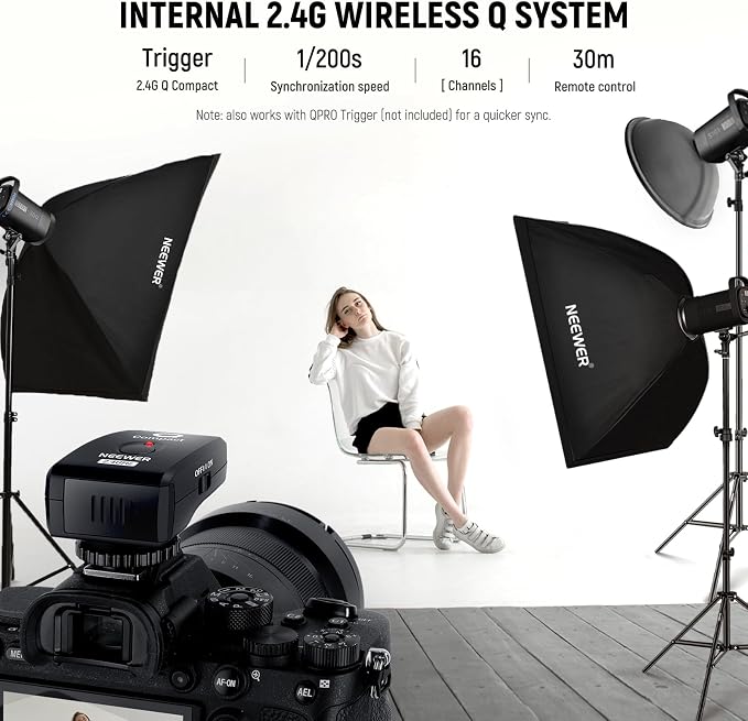 NEEWER 600Ws Studio Monolight Flash Light Kit: 2 Pack S101-300W PRO 5600K - Image 5