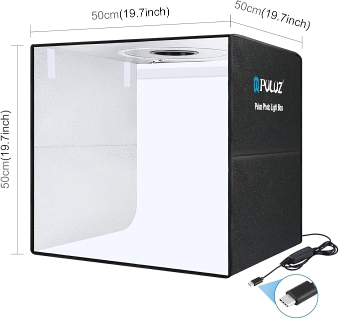 PULUZ Portable Photo Studio Light Box, 50cm x 50cm Photography Light Tent - Image 2