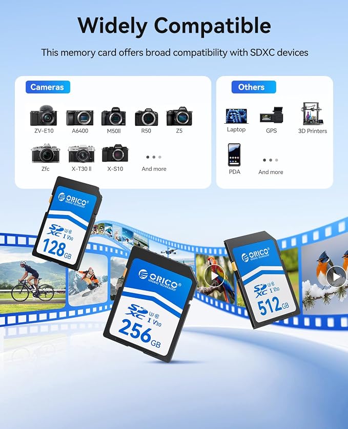 ORICO 256GB SDXC UHS-I Memory Card, 4K Full HD, 4K Video SD Card - Image 5