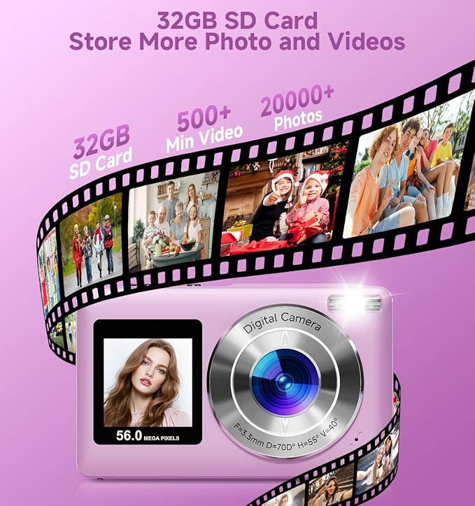 Digital Camera, 2026 Upgraded 56MP Dual-Screens Selfie Digital Camera, Small - Image 7