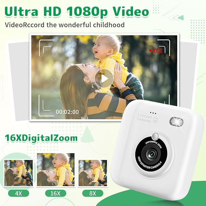 Instant Print Camera for Kids, Christmas Birthday Gifts for Girls Boys - Image 4