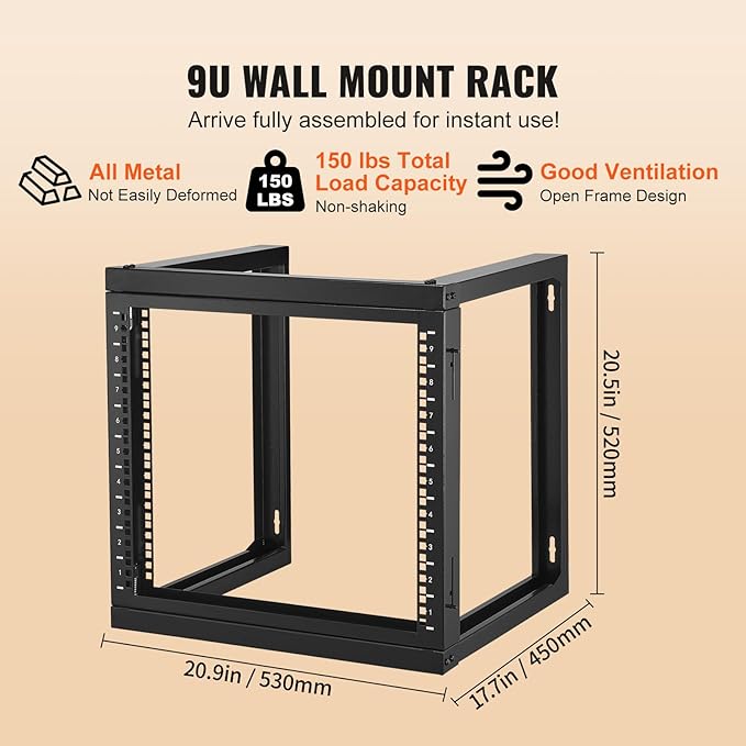 VEVOR 9U Server Rack, Wall Mount Network Rack - Image 4