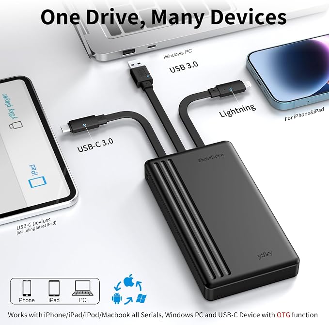 ySky 1TB External Hard Drive for iPhone iPad MacBook Windows Computer, Portable - Image 2