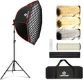 Light Box Photography Lighting Kit:37" Octa Softbox, Honeycomb Grid, 110W LED by Lightdow