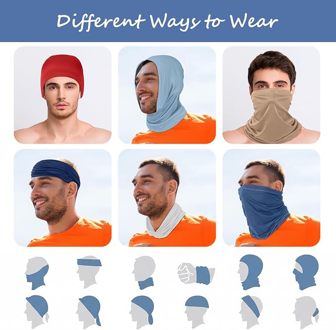 Geyoga 6 Pieces Summer UV Protection Cooling Neck Gaiter Face Clothing Neck - Image 4