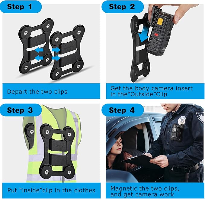 BOBLOV Body Camera Magnet Mount, Two Pieces Magnets Clips, Universal Magnetic - Image 4