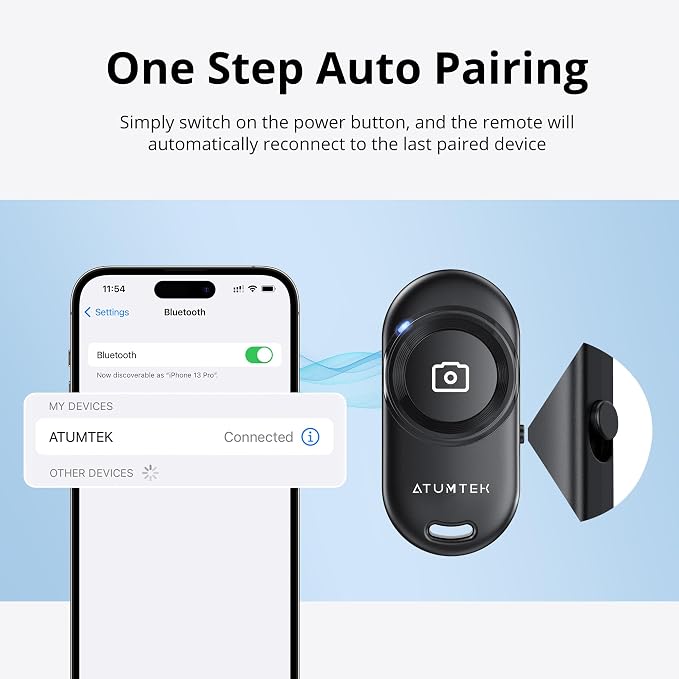ATUMTEK Camera Remote Shutter for iPhone and Android Smartphones, Wireless - Image 6