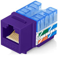 Everest 90° Angled RJ45 Cat5e Keystone Jacks 50-Pack in Purple by EverestMediaSolutions