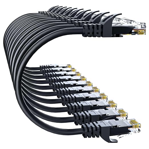 Cat 6 Ethernet Cable 2FT 10Pack, Cat6 Ethernet Patch Cable 10Gbps, High-Speed by 10Gsupxsel