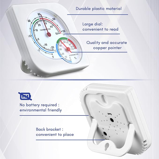 Kathfly 6 Pcs Indoor Thermometer and Humidity Gauge Indoor Mini Thermometer - Image 3