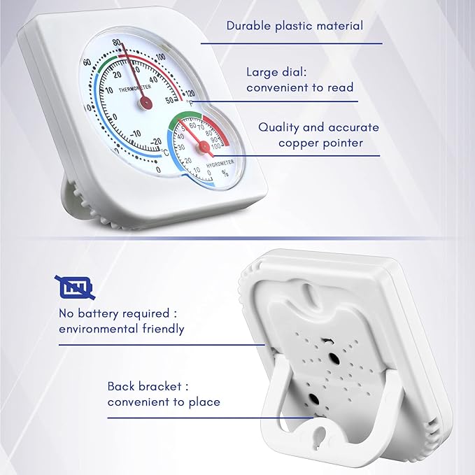 Kathfly 12 Pcs Indoor Thermometer and Humidity Gauge Indoor Mini Thermometer - Image 4