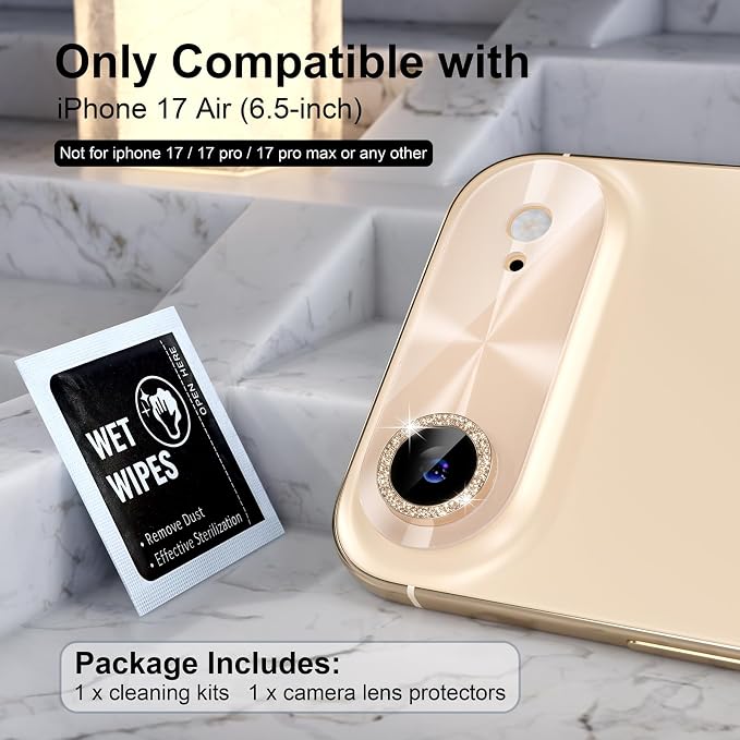 Choiche Compatible for iPhone 17 Air Camera Lens Protector, Bling Camera Cover - Image 2