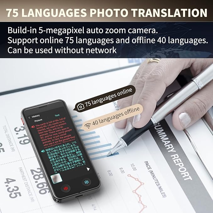 Language Translator Device No WiFi Needed, Instant Pocket AI Translator - Image 4