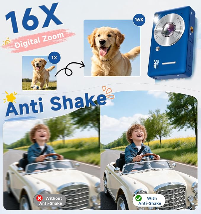 Digital Camera, 44MP FHD 1080P Point and Shoot Digital Camera - Image 3